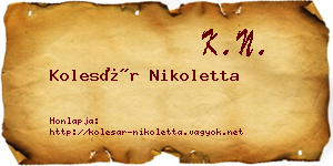 Kolesár Nikoletta névjegykártya